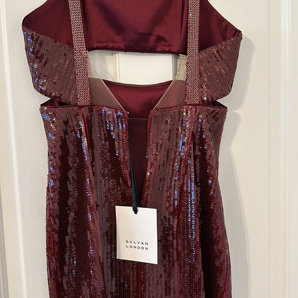 Galvan Rebecca dress gown blood red size 38 - Picture 3 of 4